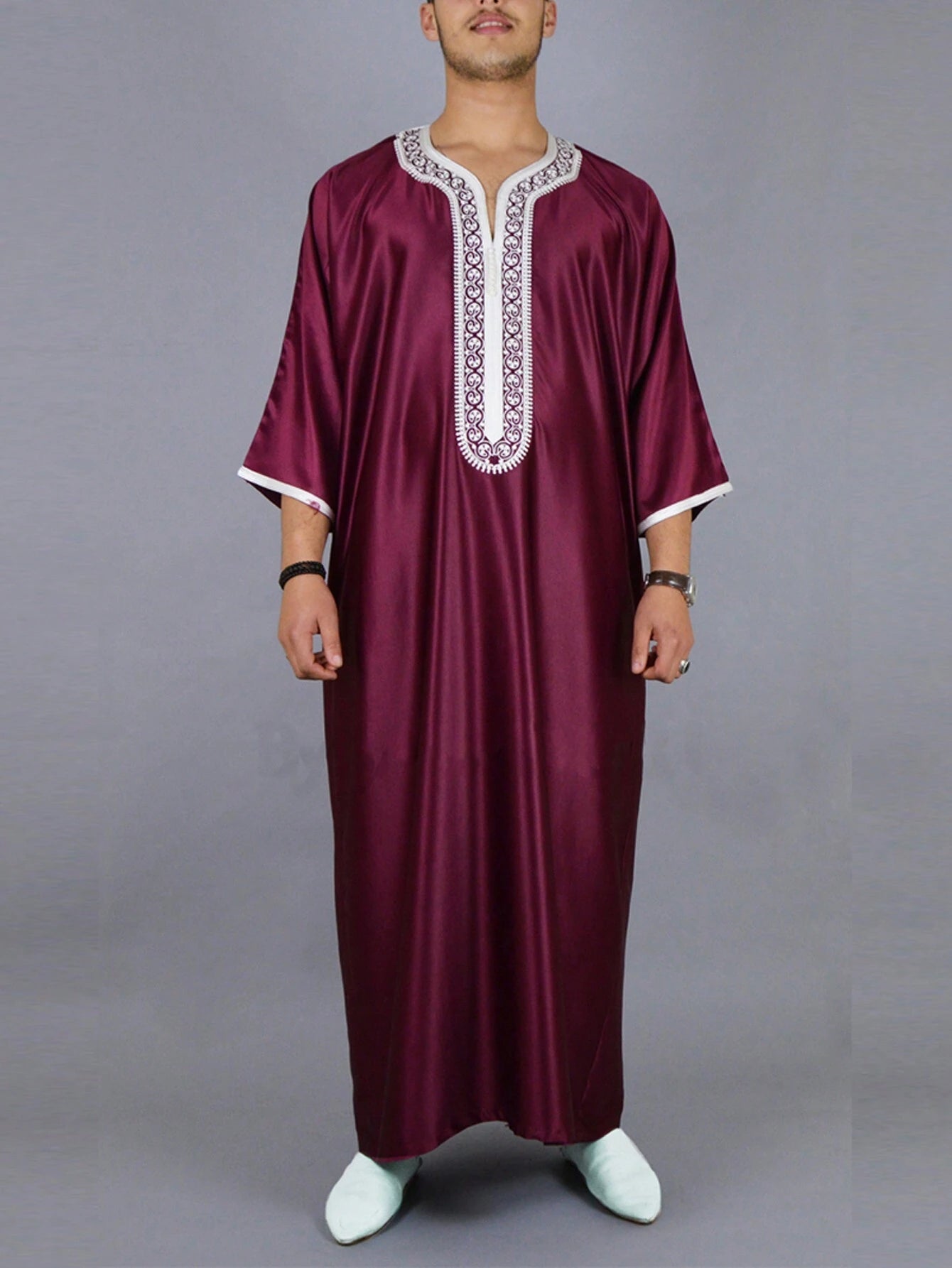 2024 New Muslim Embroidery Moroccan Arabic Robes